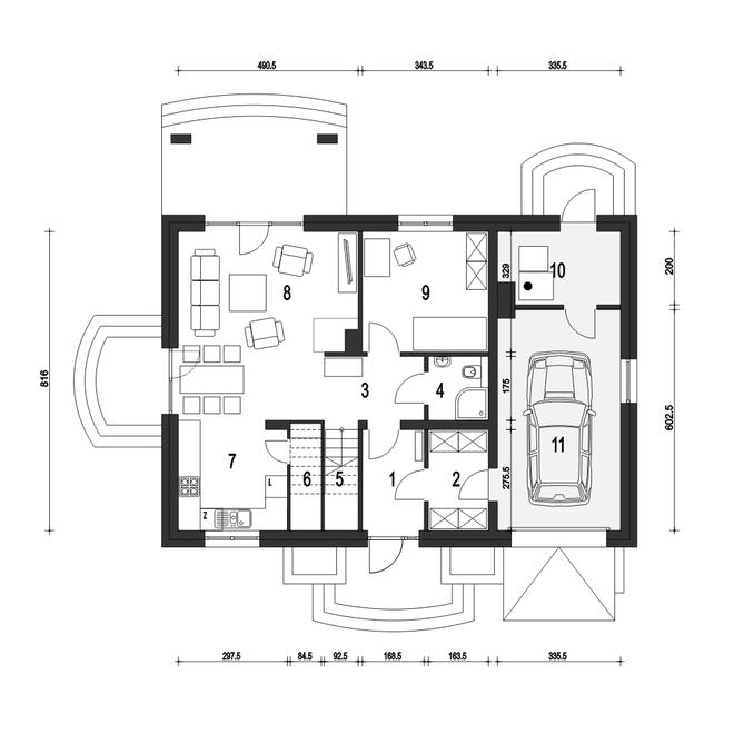 Julia z garażem 1-st. [A1]