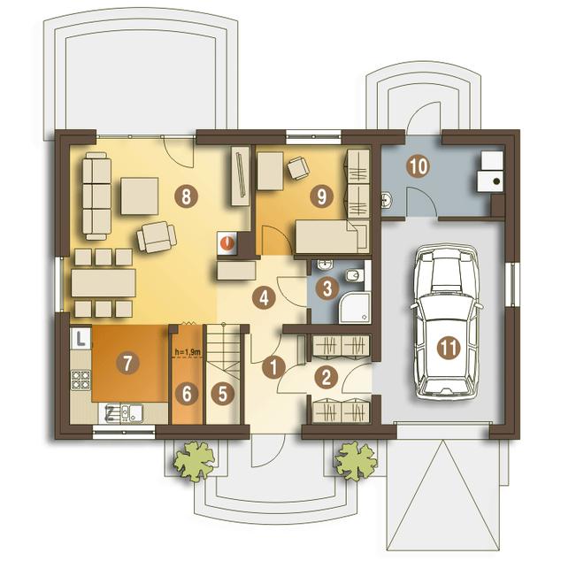 Julia II z garażem 1-st. [A]