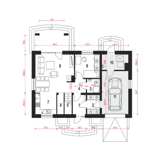 Julia II z garażem 1-st. [A1]