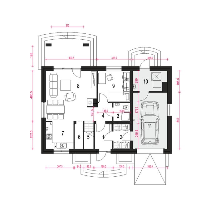 Julia II z garażem 1-st. [A1]
