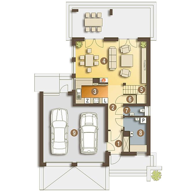 Leo z garażem 2-st. [A]