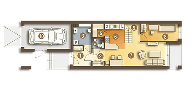 Long z garażem 1-st. [A]