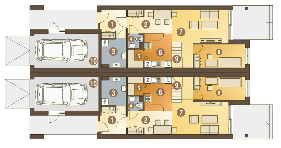 Long z garażem 1-st. [A-BL1]