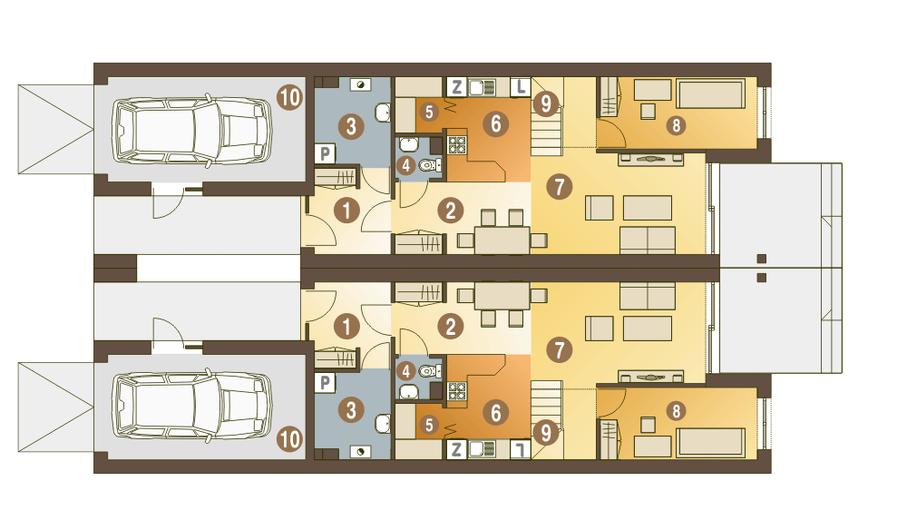 Long z garażem 1-st. [A-BL2]