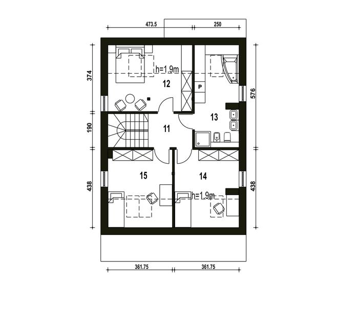 Mazurek z garażem 1-st. [A]