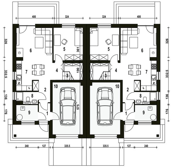 Mazurek z garażem 1-st. [A-BL1]
