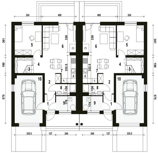 Mazurek z garażem 1-st. [A-BL2]