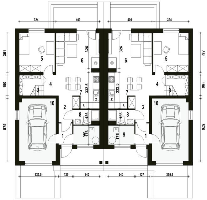 Mazurek z garażem 1-st. [A-BL2]