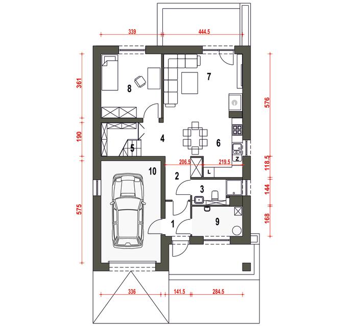 Mazurek III z garażem 1-st. [A]