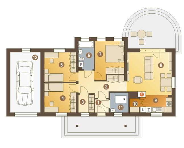 Modraszka z garażem 1-st. [A]