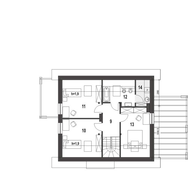 Monika z garażem i wiatą [A1]