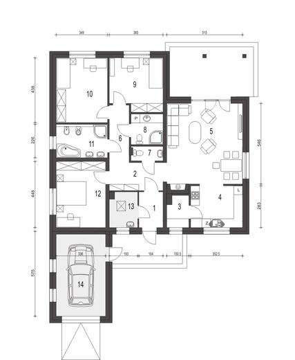 Nasturcja z garażem 1-st. [A]