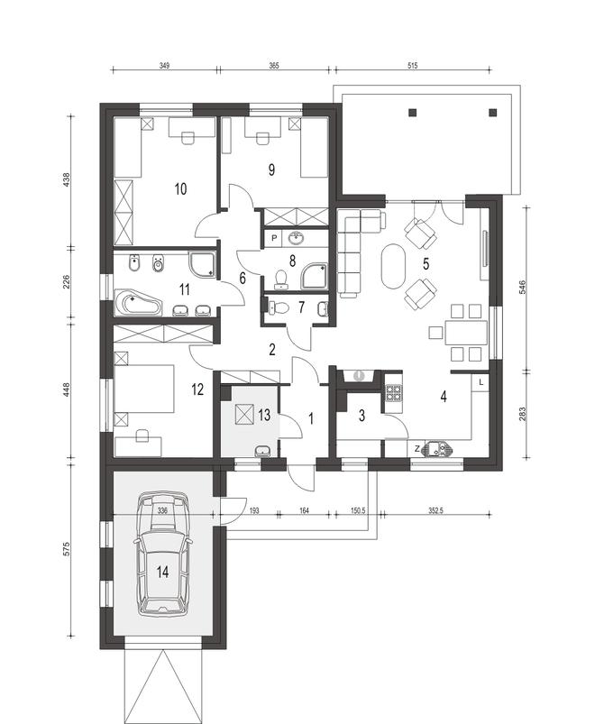 Nasturcja z garażem 1-st. [A]