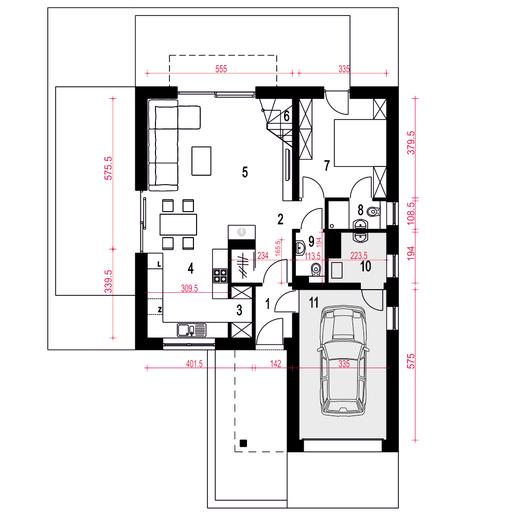 Nowalia II z garażem 1-st. [A]