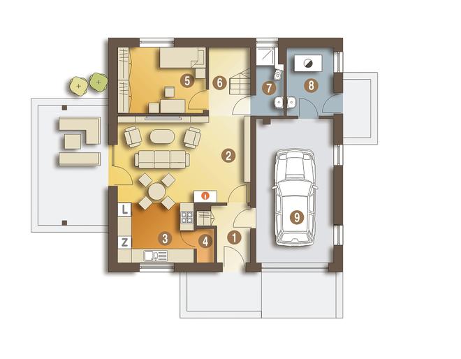 Nowinka z garażem 1-st. [A]
