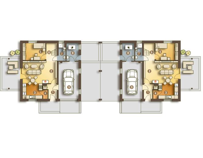 Nowinka z garażem i wiatą [A1-BL1]