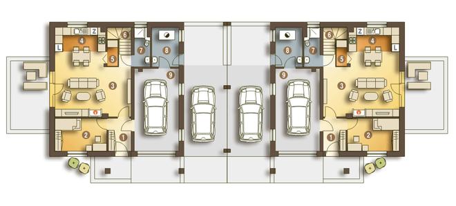 Nowinka III z garażem i wiatą [A1-BL1]