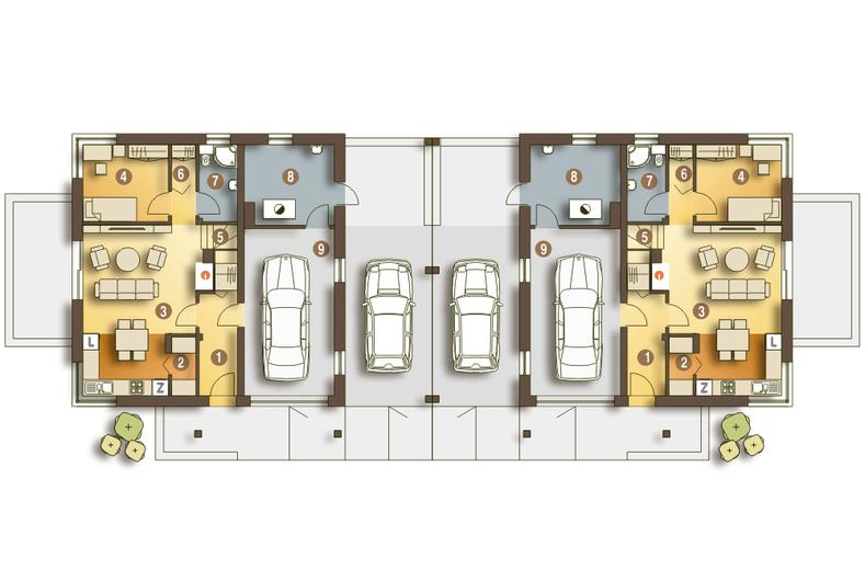 Nowinka IV z garażem i wiatą [A1-BL1]