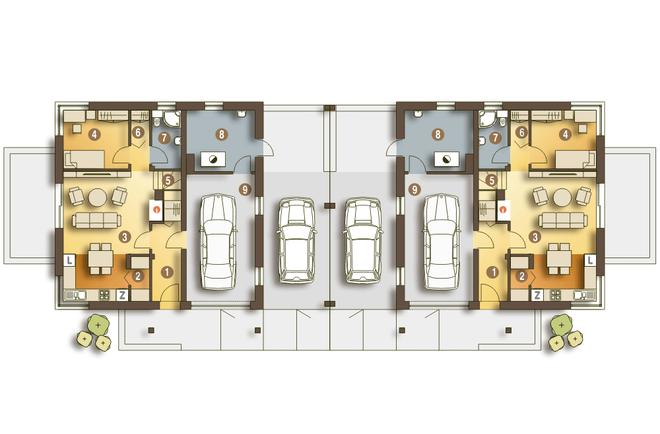 Nowinka IV z garażem i wiatą [A1-BL1]