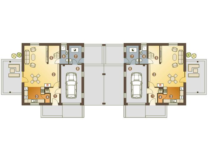 Nowinka V z garażem i wiatą [A1-BL1]