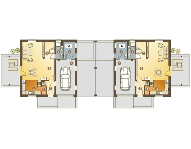 Nowinka V z garażem i wiatą [A1-BL1]