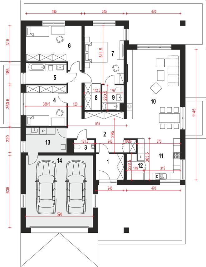 Pogodna z garażem 2-st. [A]