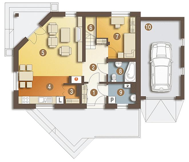 Sikorka z garażem 1-st. [A]