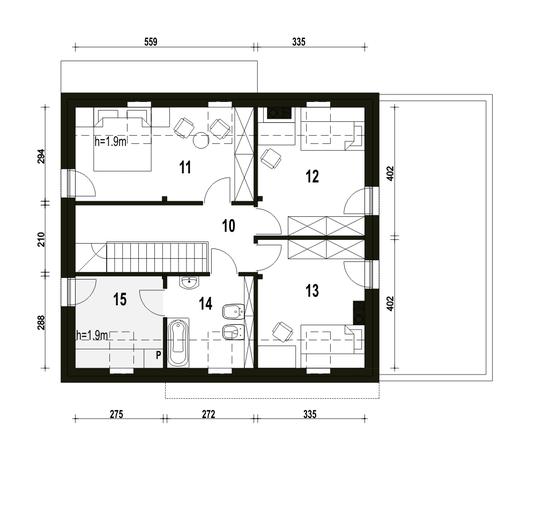 Sosnówka z garażem 1-st. [A]