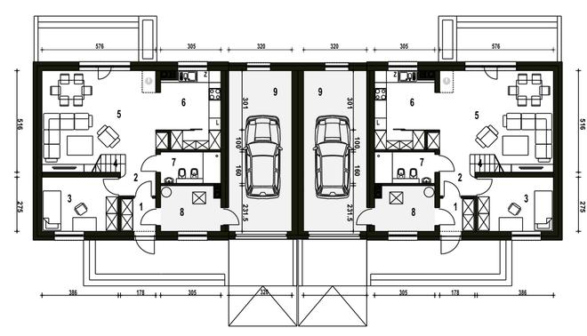 Sosnówka z garażem 1-st. [A-BL1]
