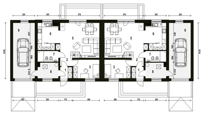 Sosnówka z garażem 1-st. [A-BL2]