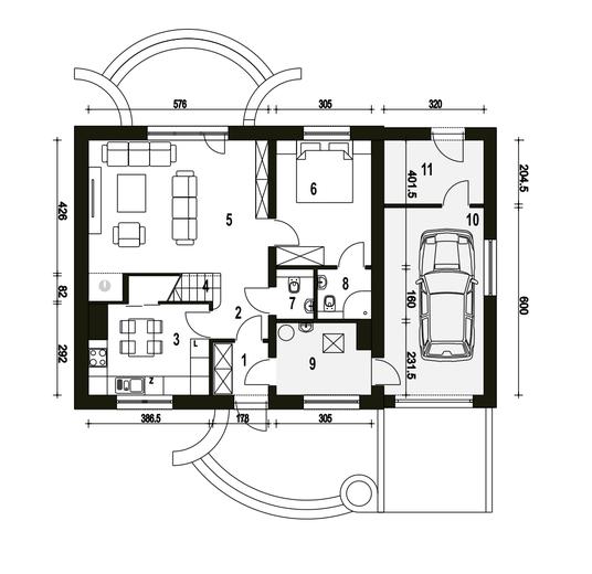 Sosnówka II z garażem 1-st. [A]