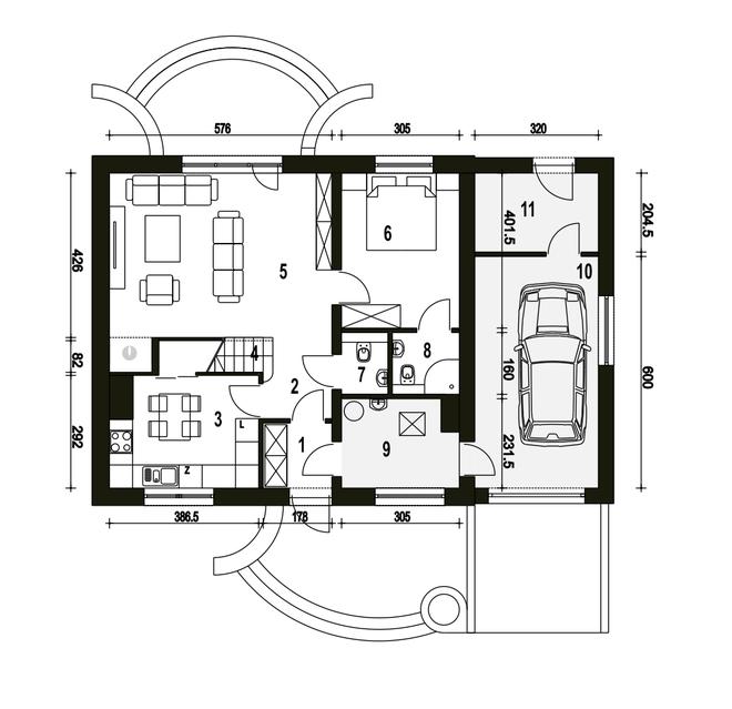 Sosnówka II z garażem 1-st. [A]