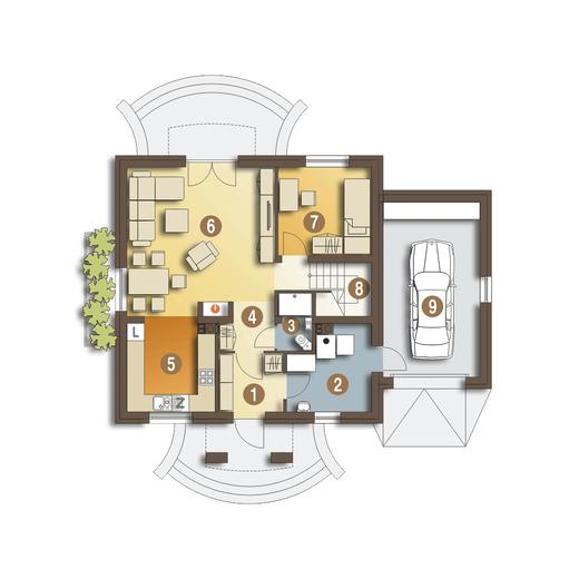 Szafir z garażem 1-st. [A]