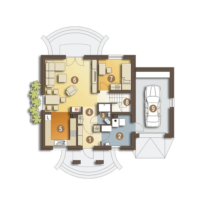 Szafir z garażem 1-st. [A]