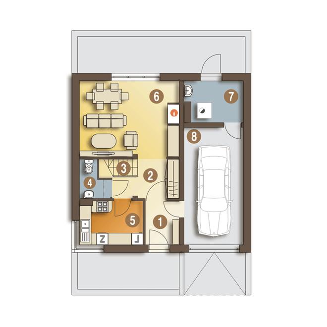 Szczęśliwa z garażem 1-st. [A]