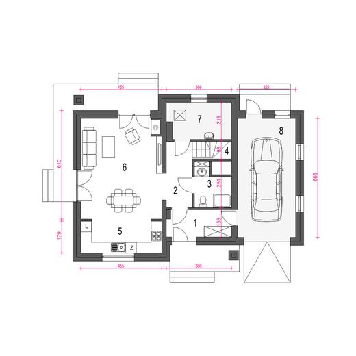 Tadeusz z garażem 1-st. [A]