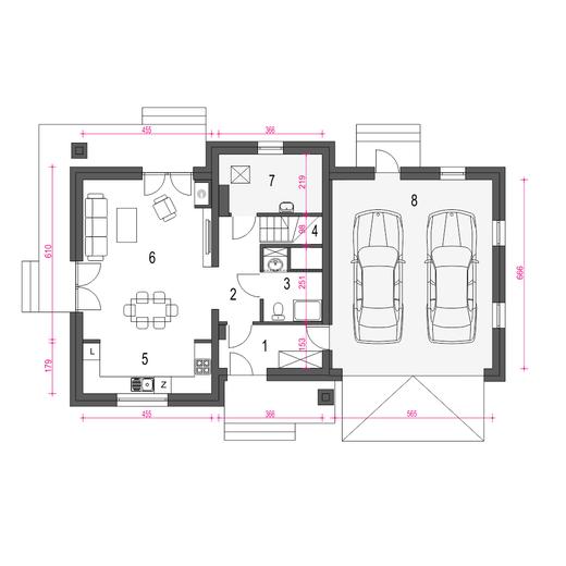 Tadeusz z garażem 2-st. [A1]