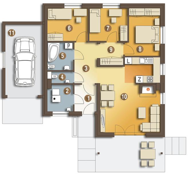 Tola z garażem 1-st. [A]