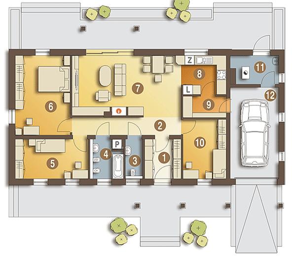 Trznadel II z garażem 1-st. [A]