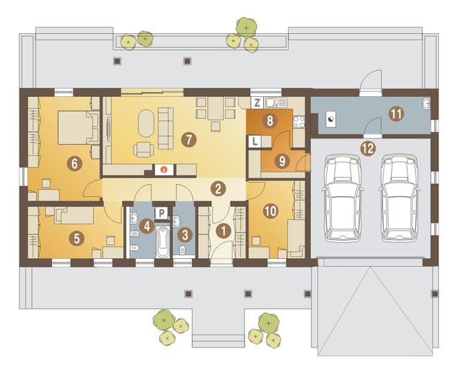 Trznadel II z garażem 2-st. [A1]