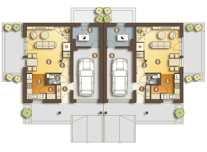 Turkawka z garażem 1-st. [A-BL1]