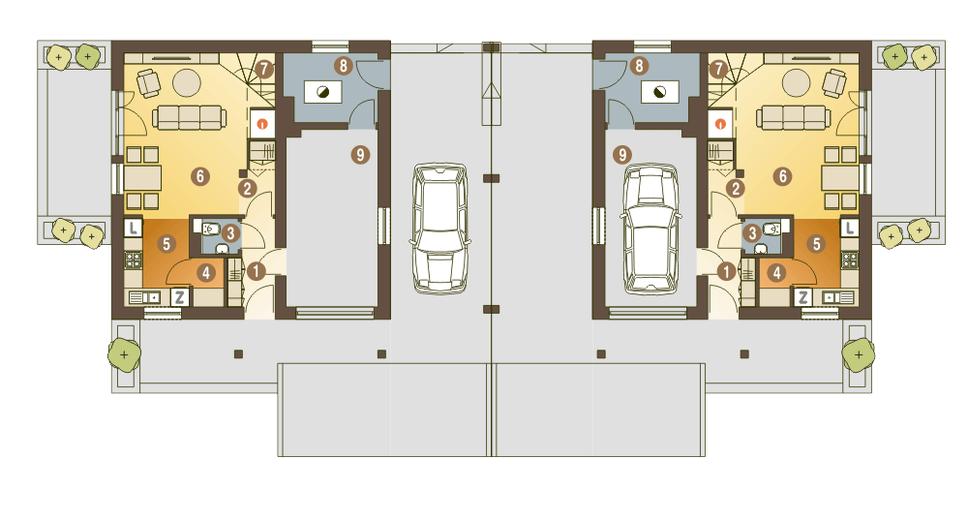 Turkawka z garażem i wiatą [A1-BL]