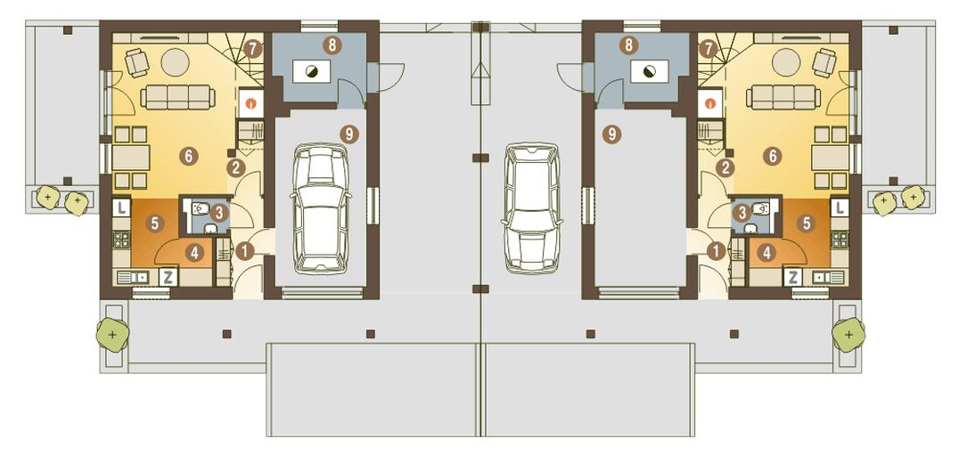 Turkawka II z garażem i wiatą [A1-BL]