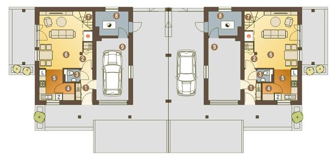 Turkawka II z garażem i wiatą [A1-BL]