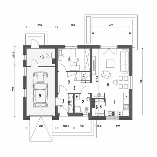 Westa z garażem 1-st. [A]