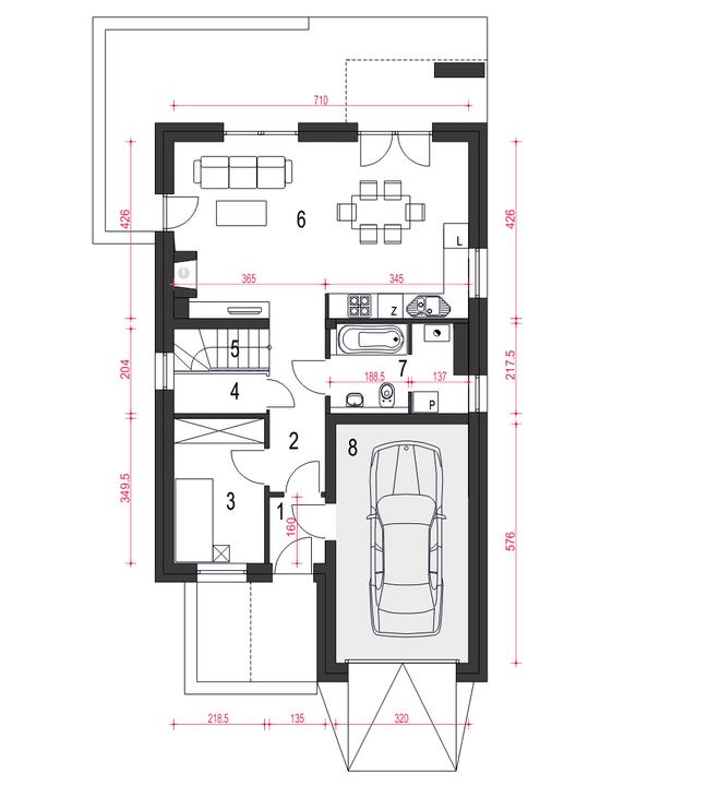Zyta z garażem 1-st. [A]