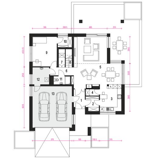 Willa sosnowa z garażem 2-st. [A1]