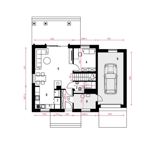 Daktyl z garażem 1-st. [A]