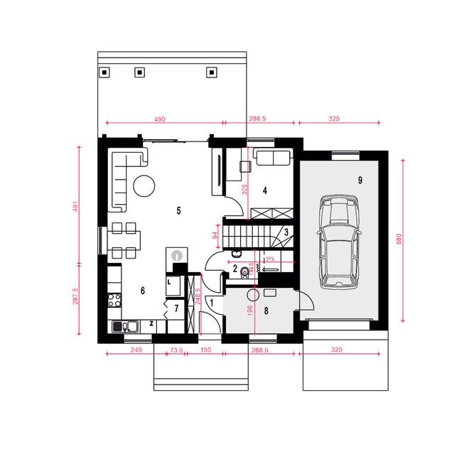 Daktyl z garażem 1-st. [A]