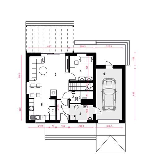 Daktyl II z garażem 1-st. [A]